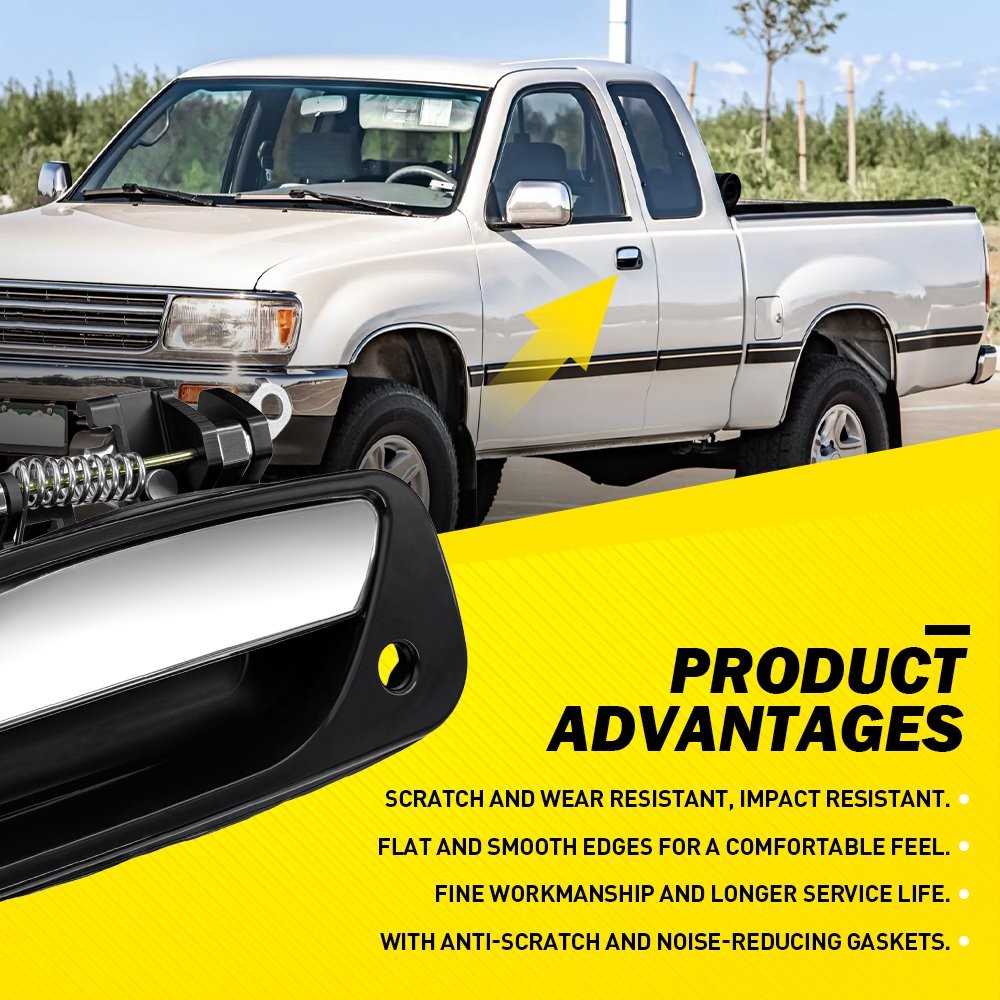 1/2x Outer Exterior Door Handle Front Left Right Black For Toyota T100 1993-1998