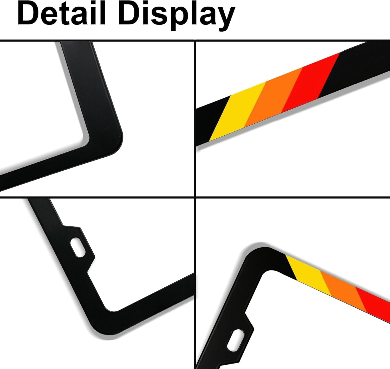 License Plate for Tri-Color 3 Color Yellow Orange Red Premium Black Steel