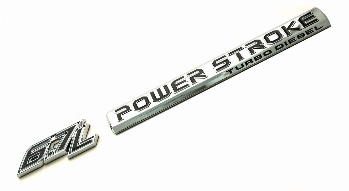 Chrome Black Side Door 6.7L Power-Stroke Badges Set of 4 Fit for F250F350