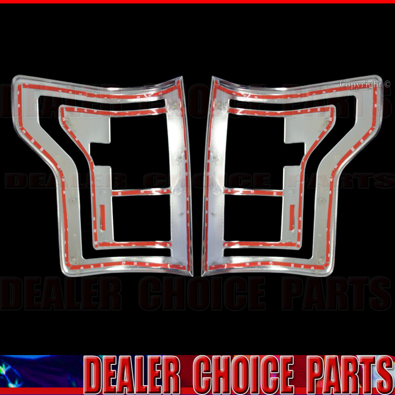 2015-2017 FORD F-150 F150 Chrome Tail Light Bezel COVERS w/o Blindspot Sensor
