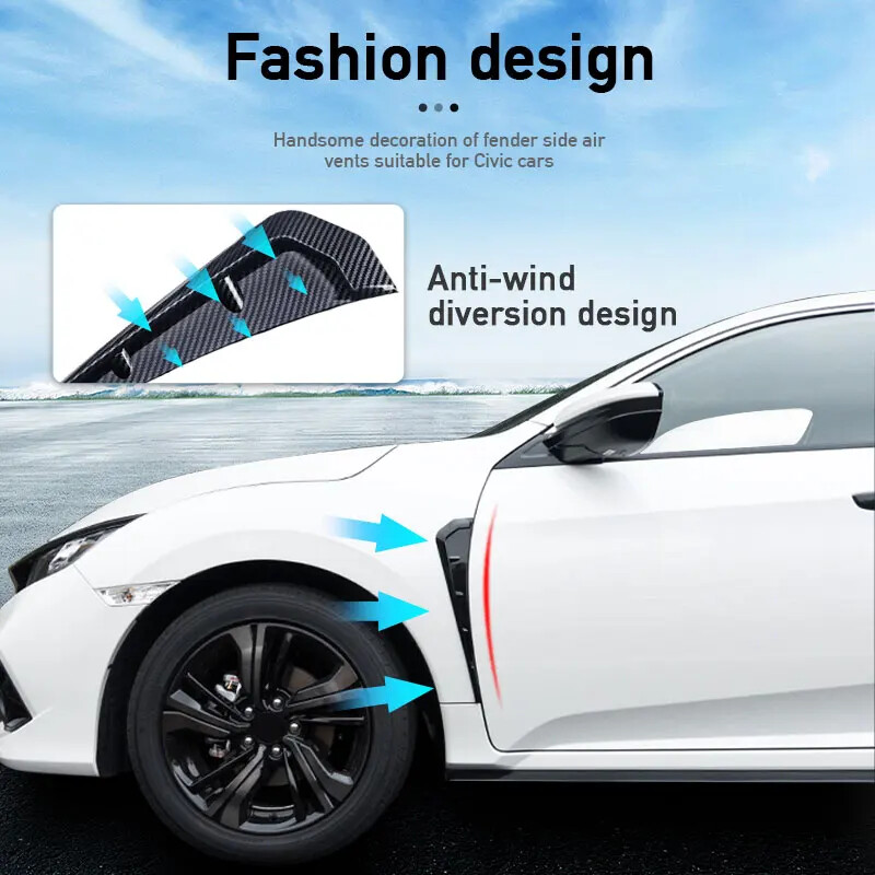 Fender Spoiler Knife Side Gills Universal Air Vent Decorative Side Wing Stickers