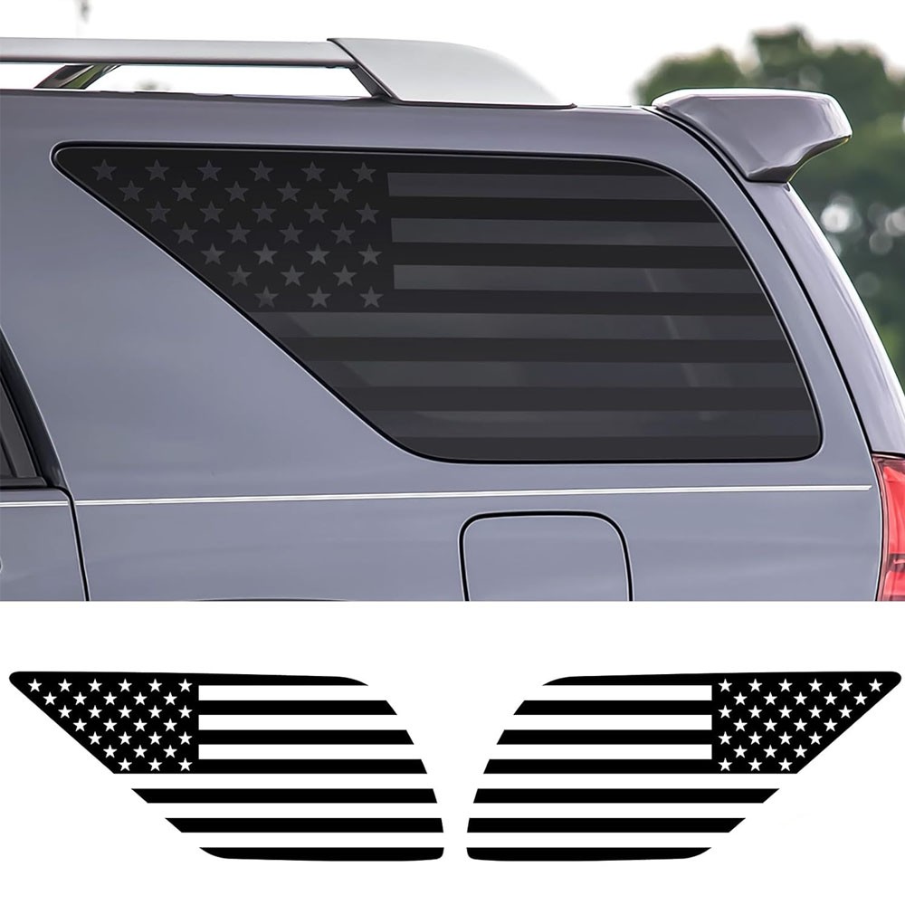 Pair For Toyota 4Runner 4th Gen 2003-2009 Rear Window American Flag Vinyl Decals