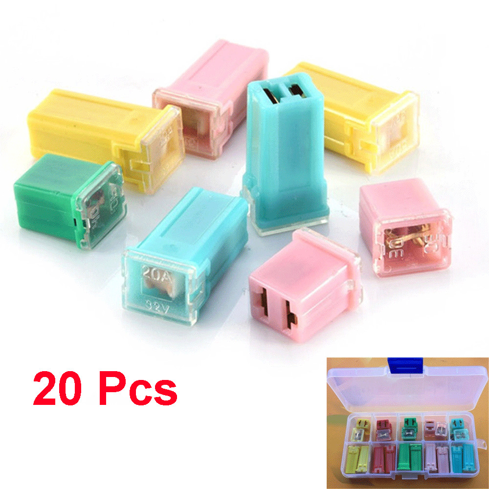 Automotive Mini Square Fuse Assortment Kit 20A 30A 40A 50A 60A AMP W/Box For Car