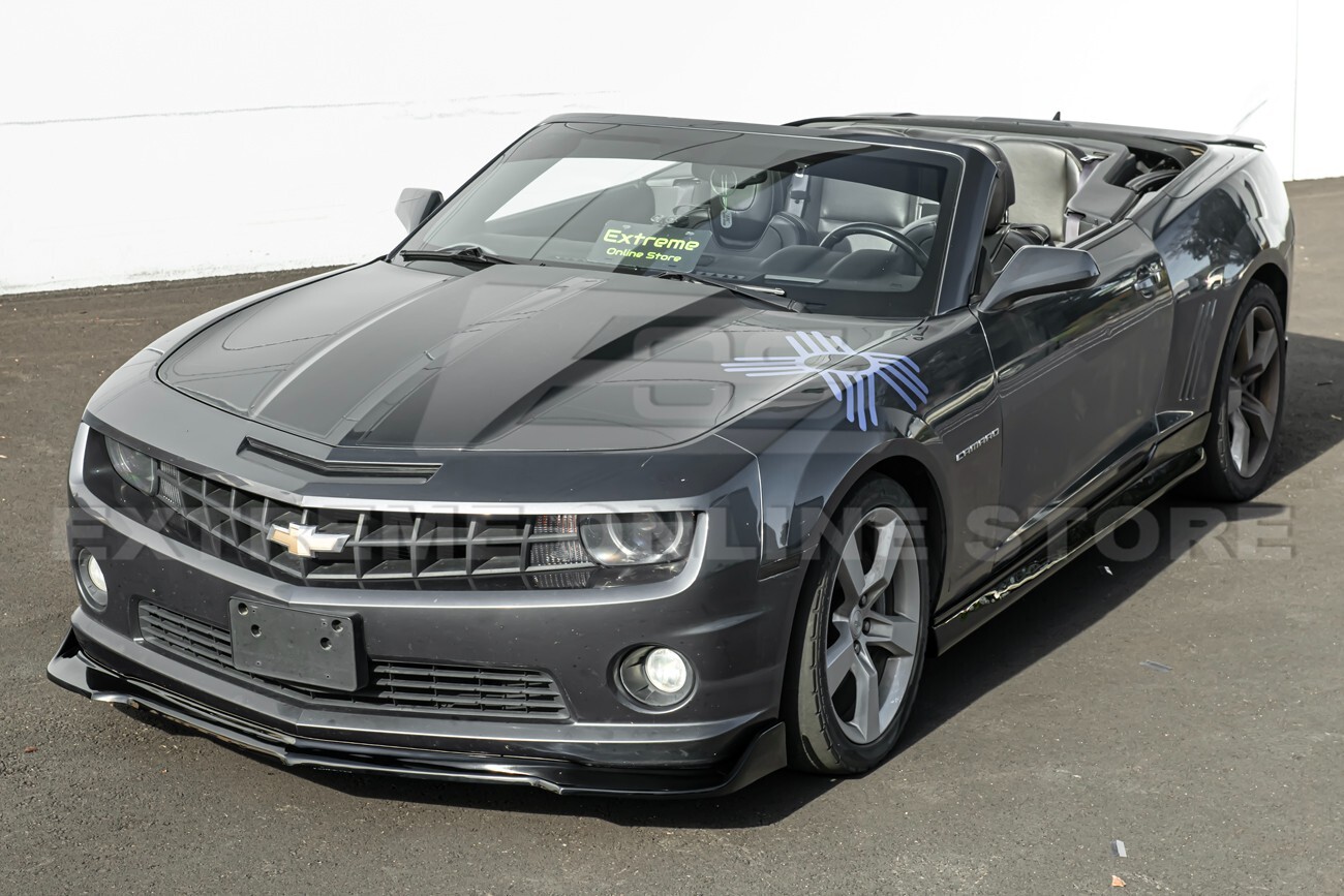 For 10-13 Camaro SS | ZL1 PAINTED GLOSSY BLACK Front Lip Splitter & Side Skirts