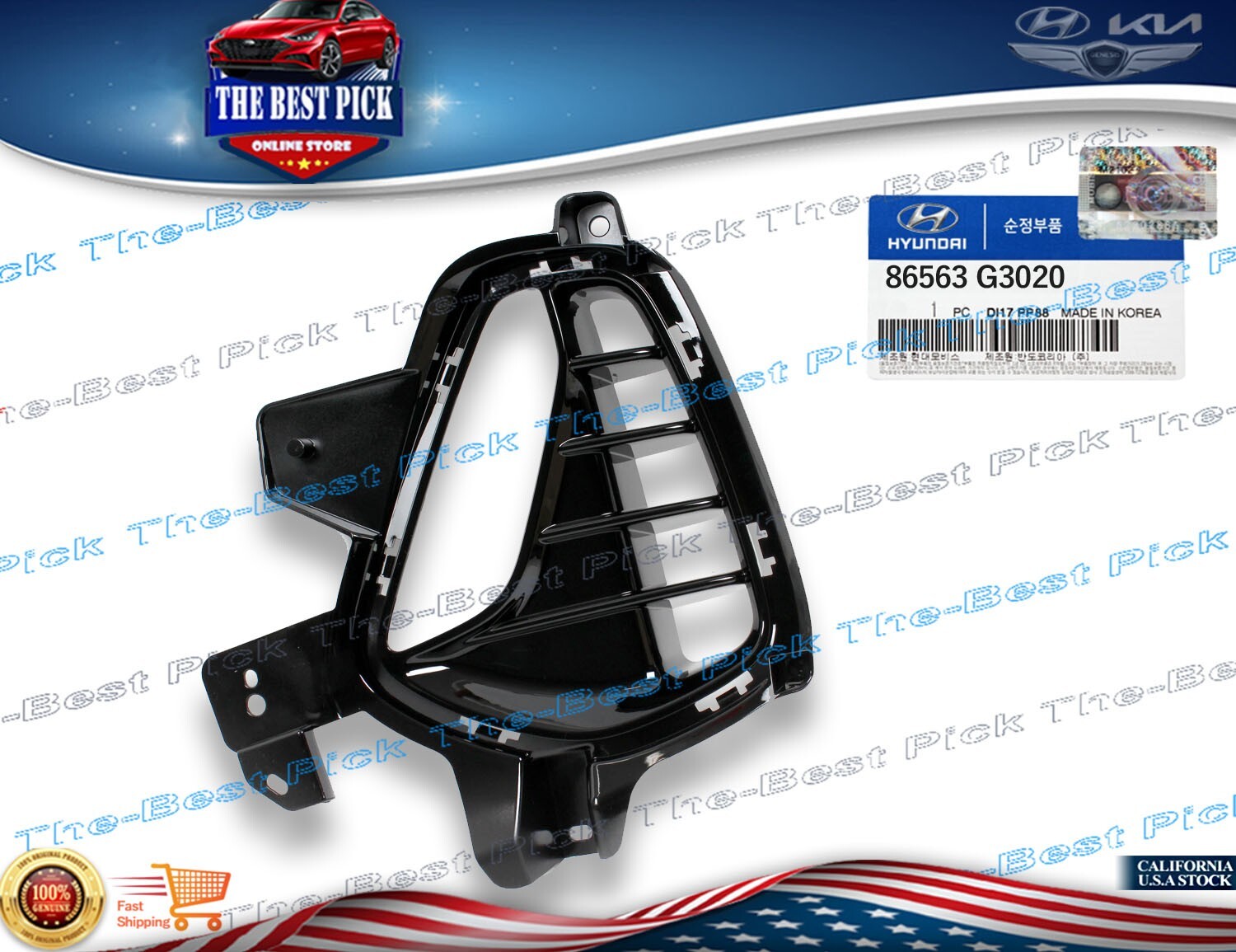 Fog Light Lamp Bezel Covers Left LH ⭐OEM⭐ Elantra GT Hatchback 18-20 86563G3020