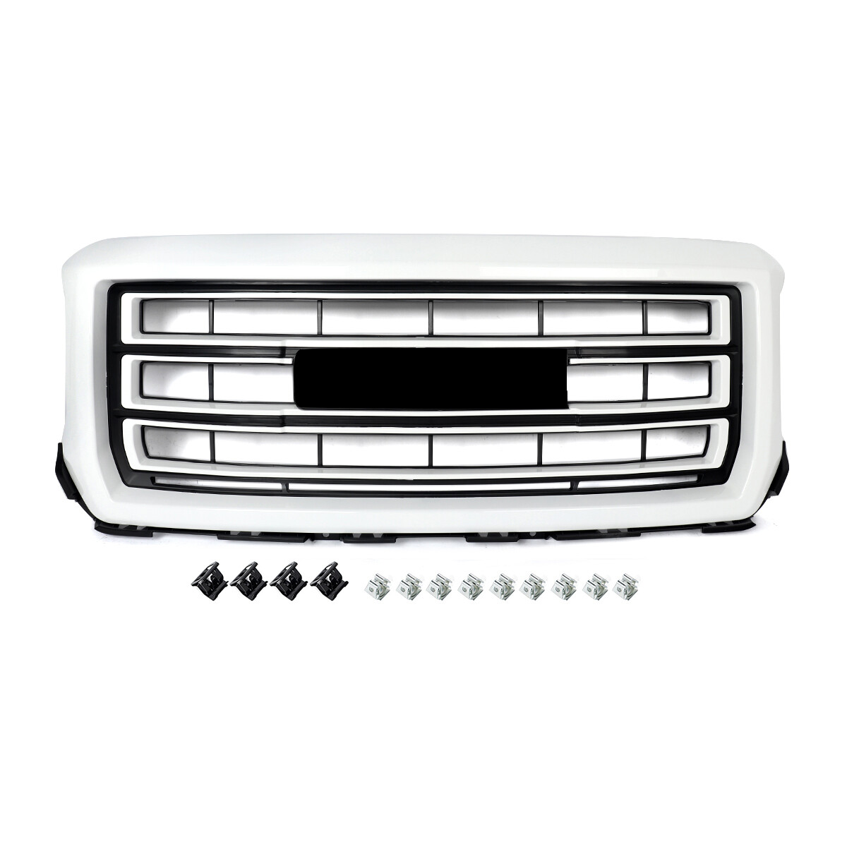 For 2014-15 GMC Sierra 1500 SLT Style Front Bumper Grille Assembly Summit White