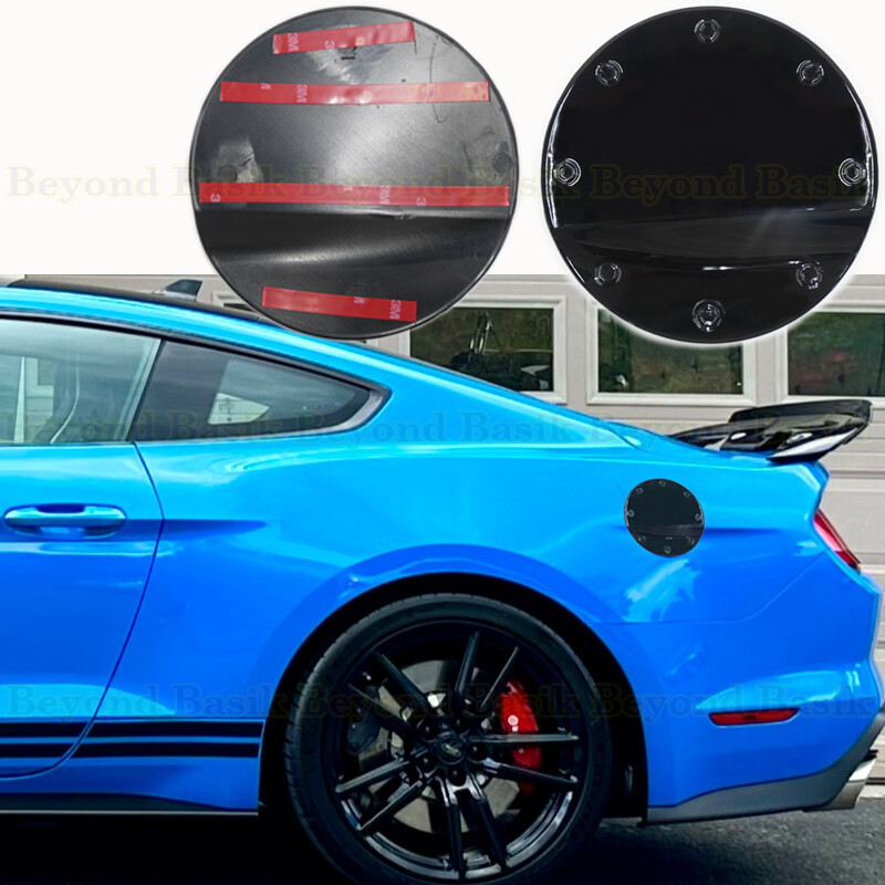 2015-19 2020 2021 2022 2023 Ford Mustang GLOSS BLACK Gas Fuel Door COVER Overlay