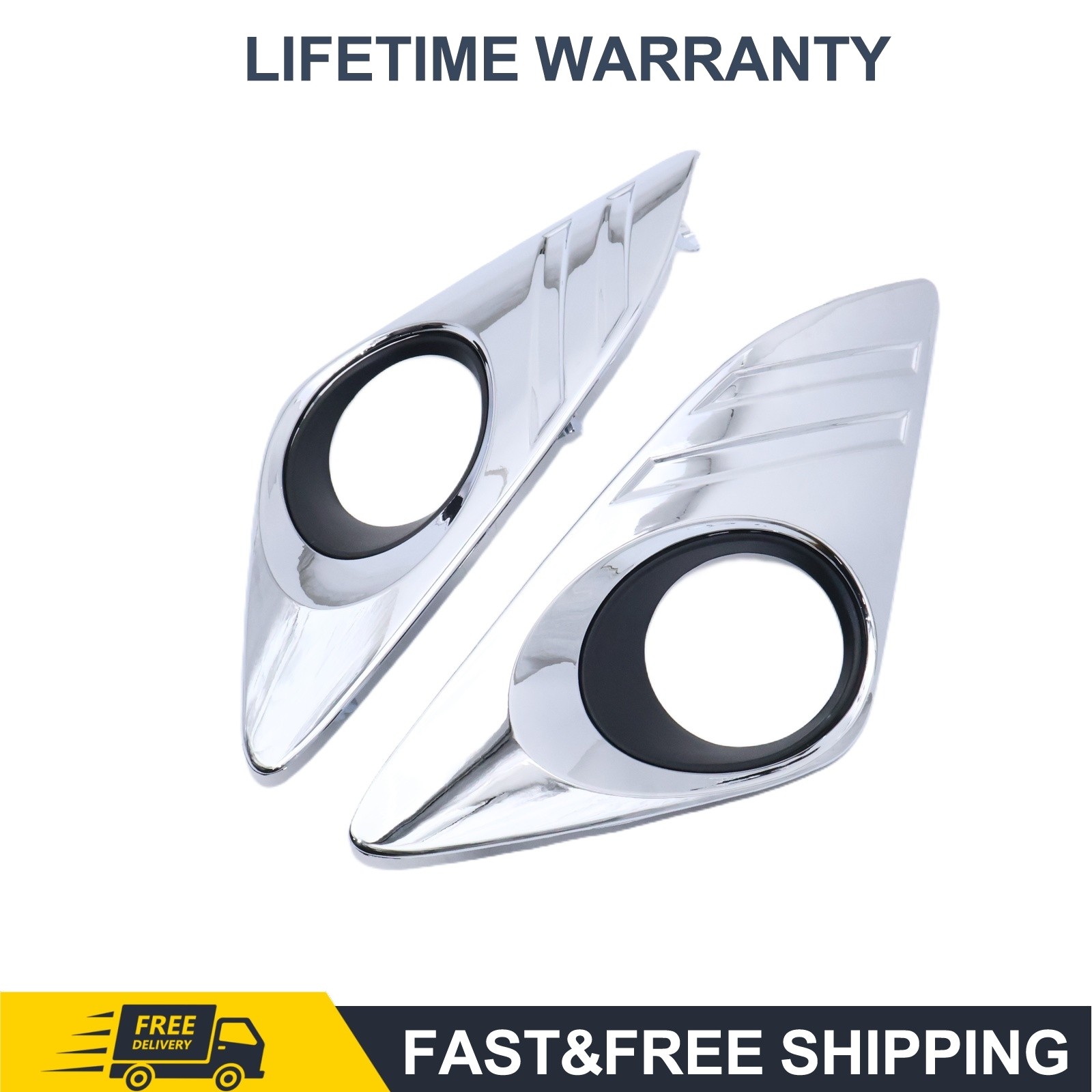 Fog Light Trim Panel Set For Toyota Camry 2012-2014 Left Right Chrome