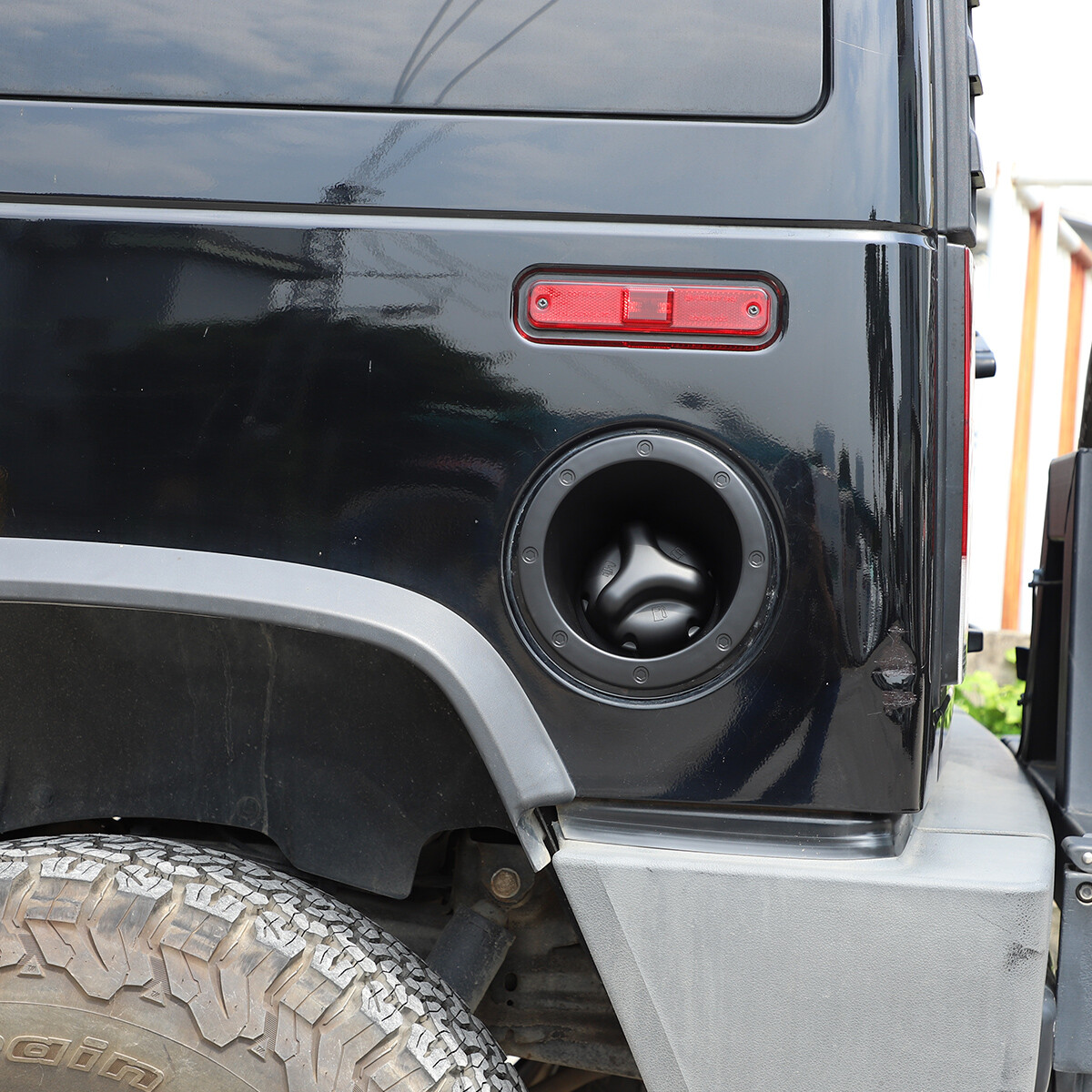 Black Cap Fuel Door Bezel Gas Tank Moulding Cover Trim For Hummer H2 2003-2009