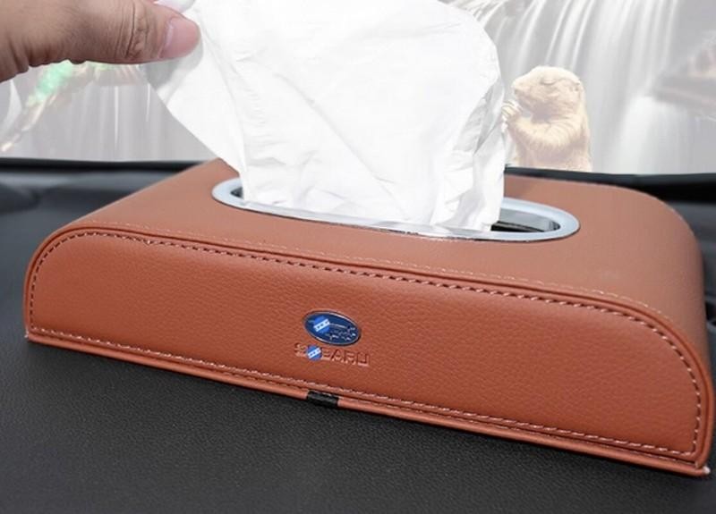For Subaru Forester 2019-2024 Car tissue box High quality leather 1PCS