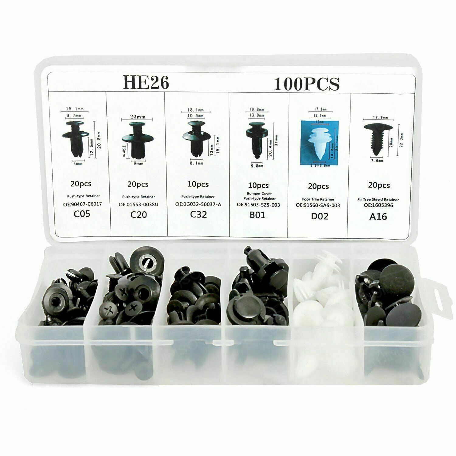 Car Bumper Body Parts Rivet Molding Retainer Push Pin Clip-Trim/Assortments Kit
