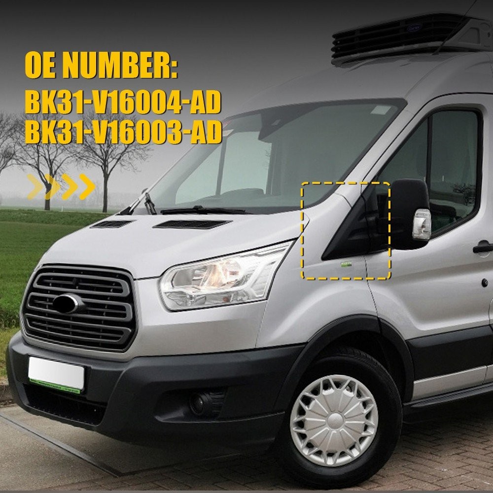 Black Left Right Mirror Fender Corner Cover Trim For Ford Transit MK8 2014-20 Y