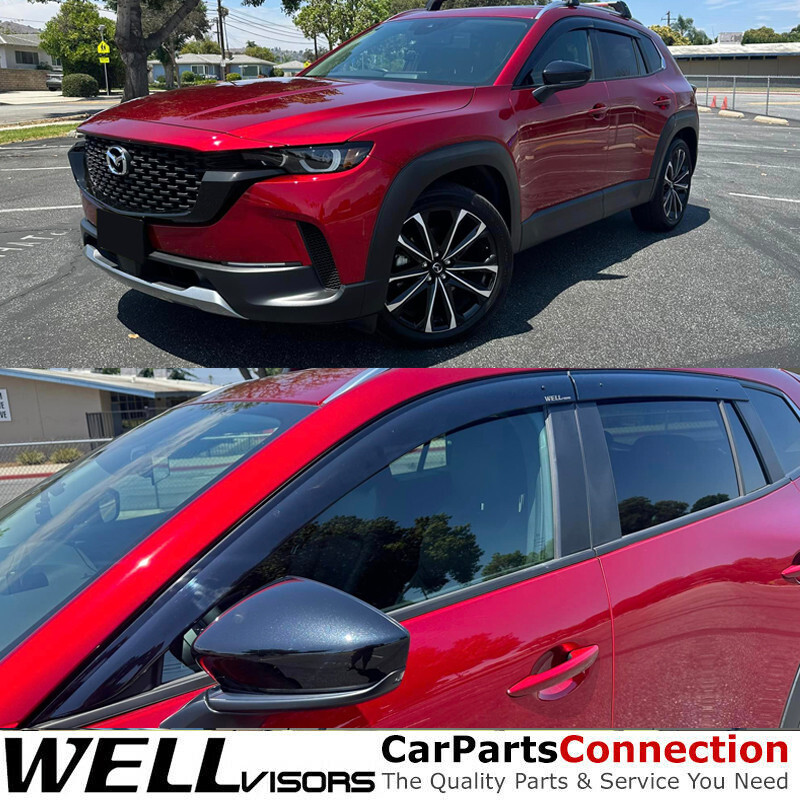 Wellvisors Window Visors For 2023-2024 Mazda CX-50 Smoke Tint Premium Series