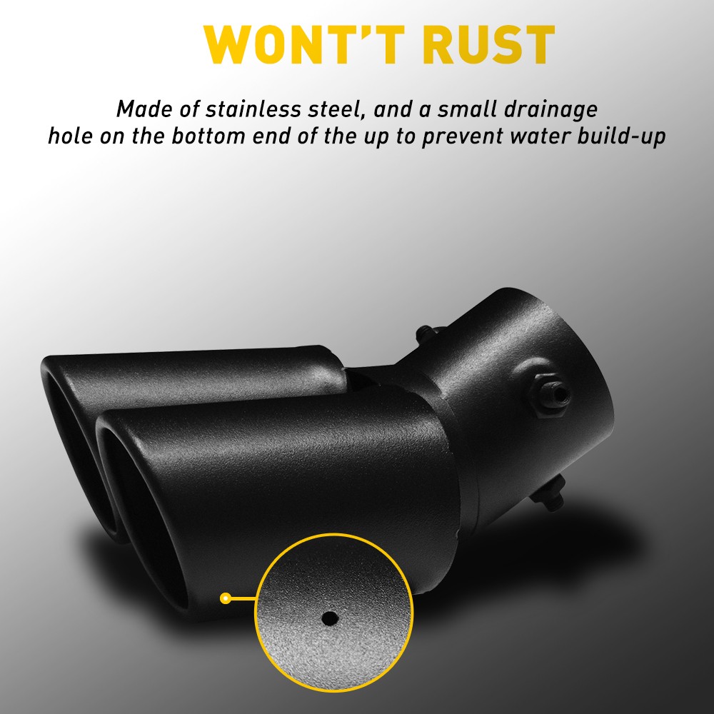 New Car Rear Dual Exhaust Pipe Tail Muffler Tip Black Tail Pipe 1.5″-2.4″ inch