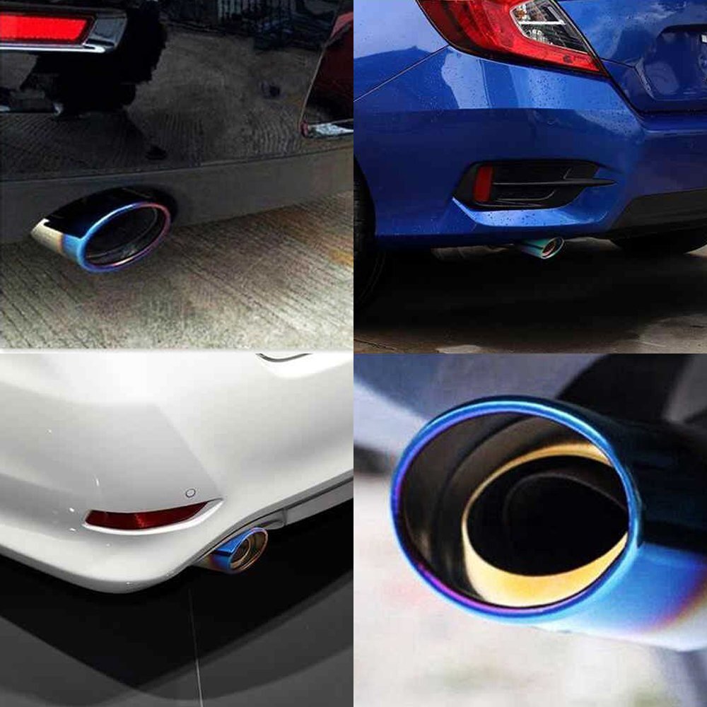 Car Exhaust Pipe Tip Tail Muffler Stainless Steel Replacement Auto Accessories E