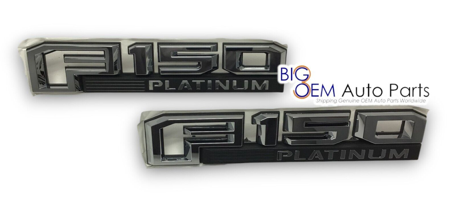 2015-2020 Ford F-150 Platinum Driver Passenger side Fender Nameplate Emblem Set