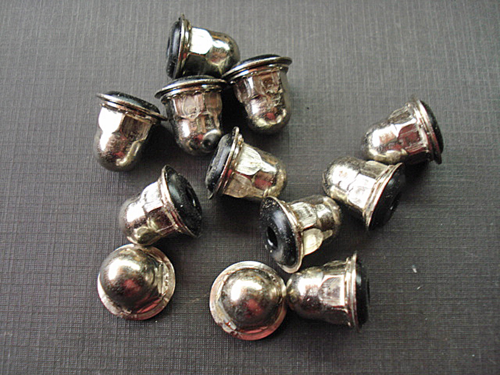 10-24 nickel plated moulding trim acorn nuts with neoprene sealer NORS