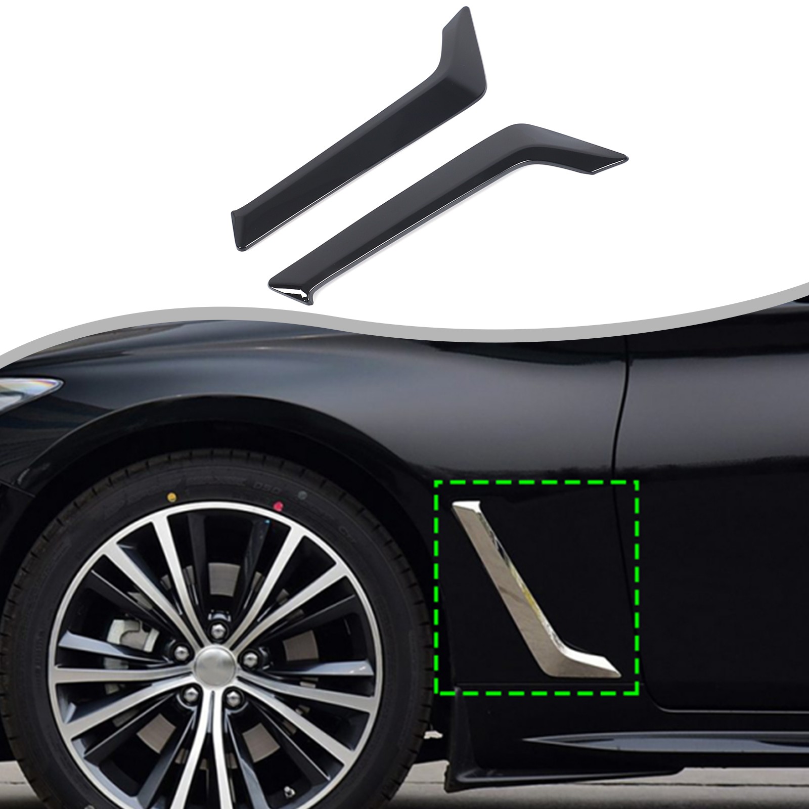 Front Fender Side Vent Cover Trim Bezels For Infiniti Q60 2016-2022 Accessories