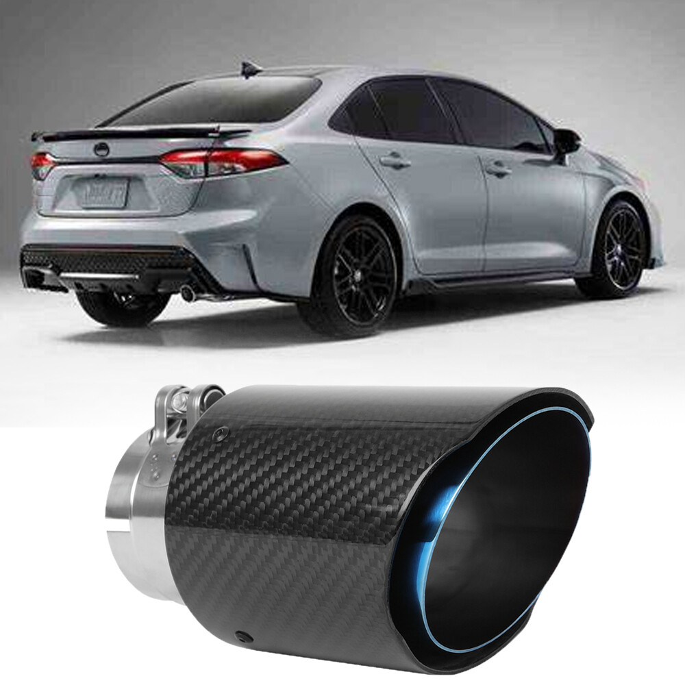 Real Carbon Fiber Exhaust Tip 2.5″In 3.5″ Out Stainless Steel For Toyota Corolla
