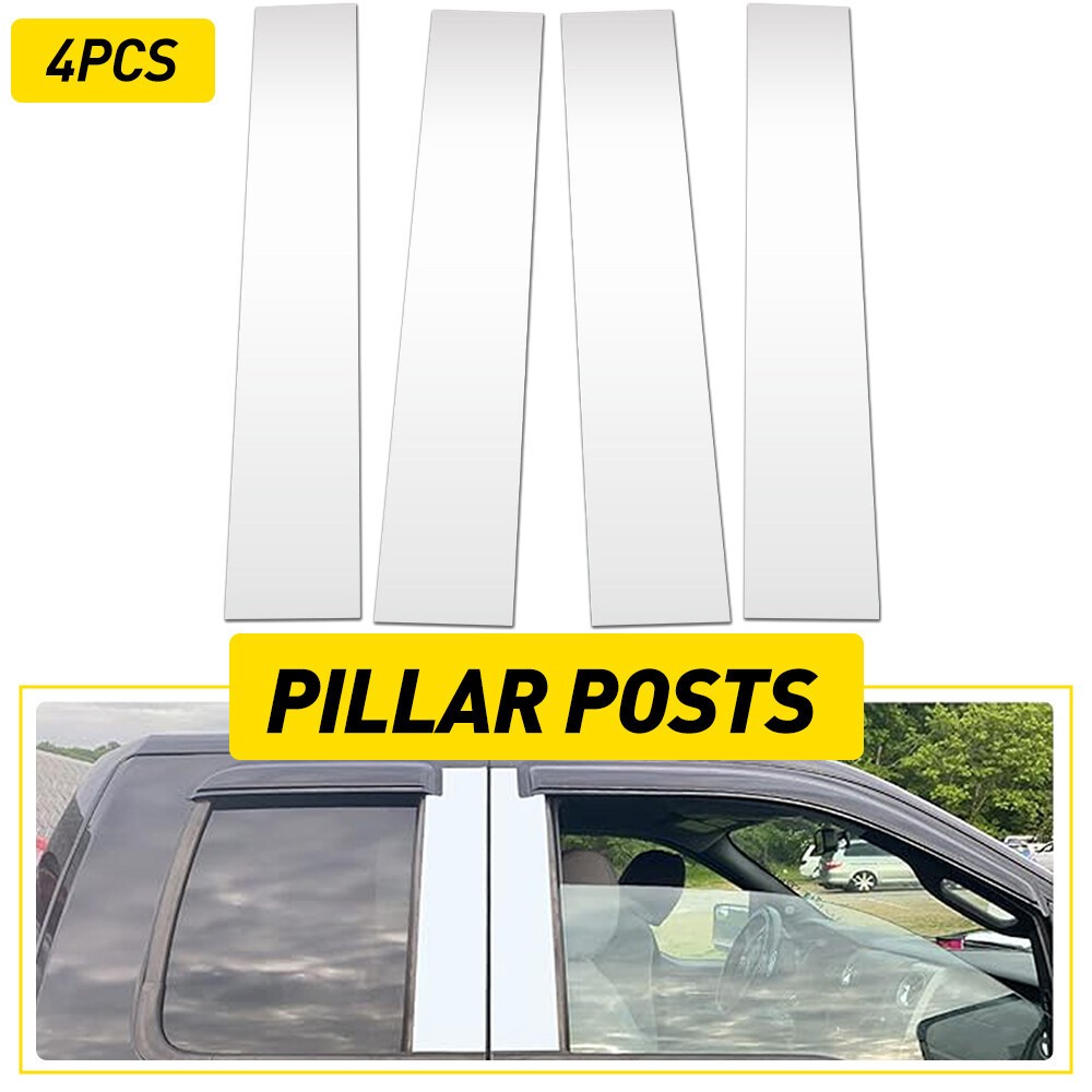 Chrome Pillar Post Door Window Trim For Ford F150 F-150 Super Cab Crew 2004-2014