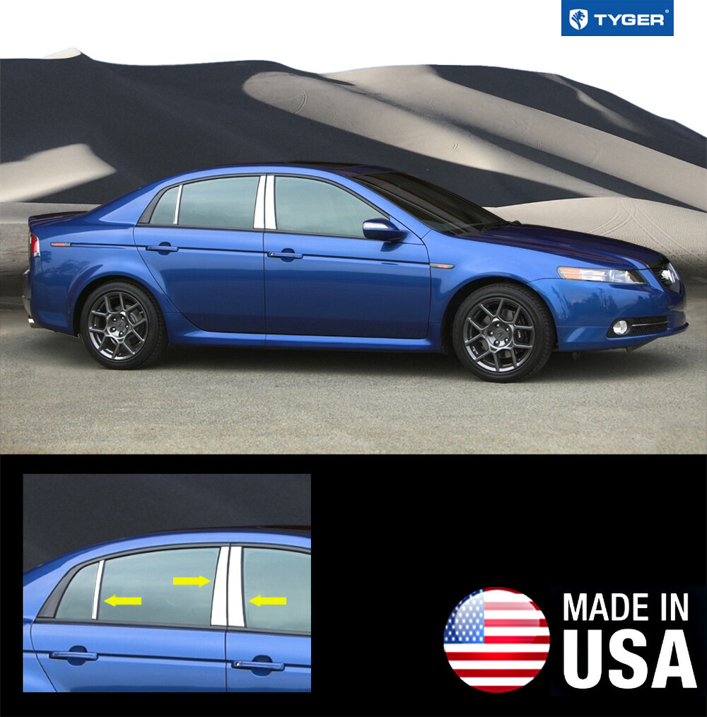 TYGER For 04-08 Acura TL 6PC Stainless Steel Chrome Pillar Post Trim