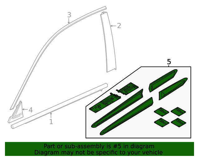 Genuine Honda Body Side Moldings – Platinum White Pearl 08P05-3V0-110