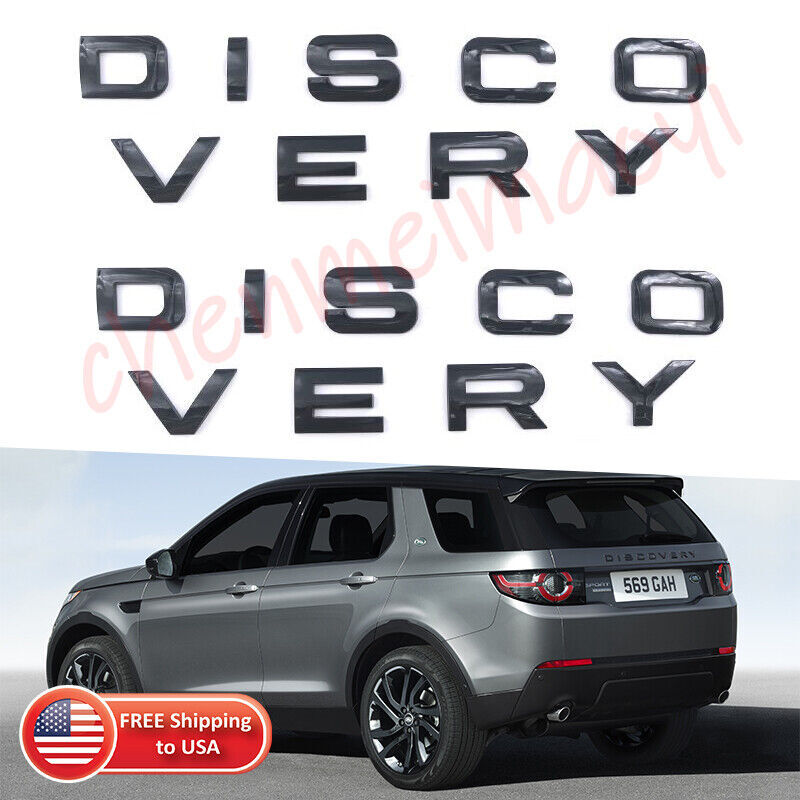 Gloss Black For LAND ROVER DISCOVERY Letters Badge Front Hood Rear Trunk Emblem