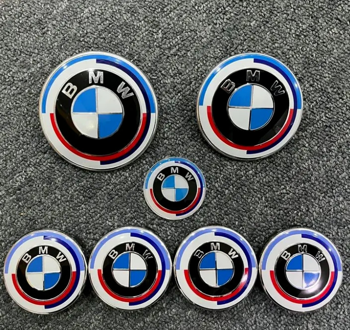 7PC 50th Anniversary Emblem Centre Caps Badges Set 82mm 74mm 4x68mm 45mm