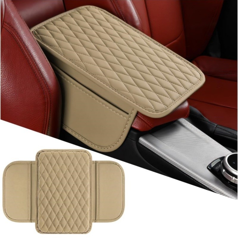 Car Center Console Cover Leather Waterproof Car Armrest Cover Cushion Waterproof