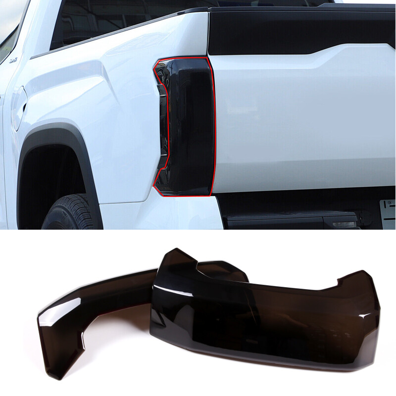 Smoked Blackout Tail Light Lamp Cover Bezel Overlay Trim For Toyota Tundra 2022+
