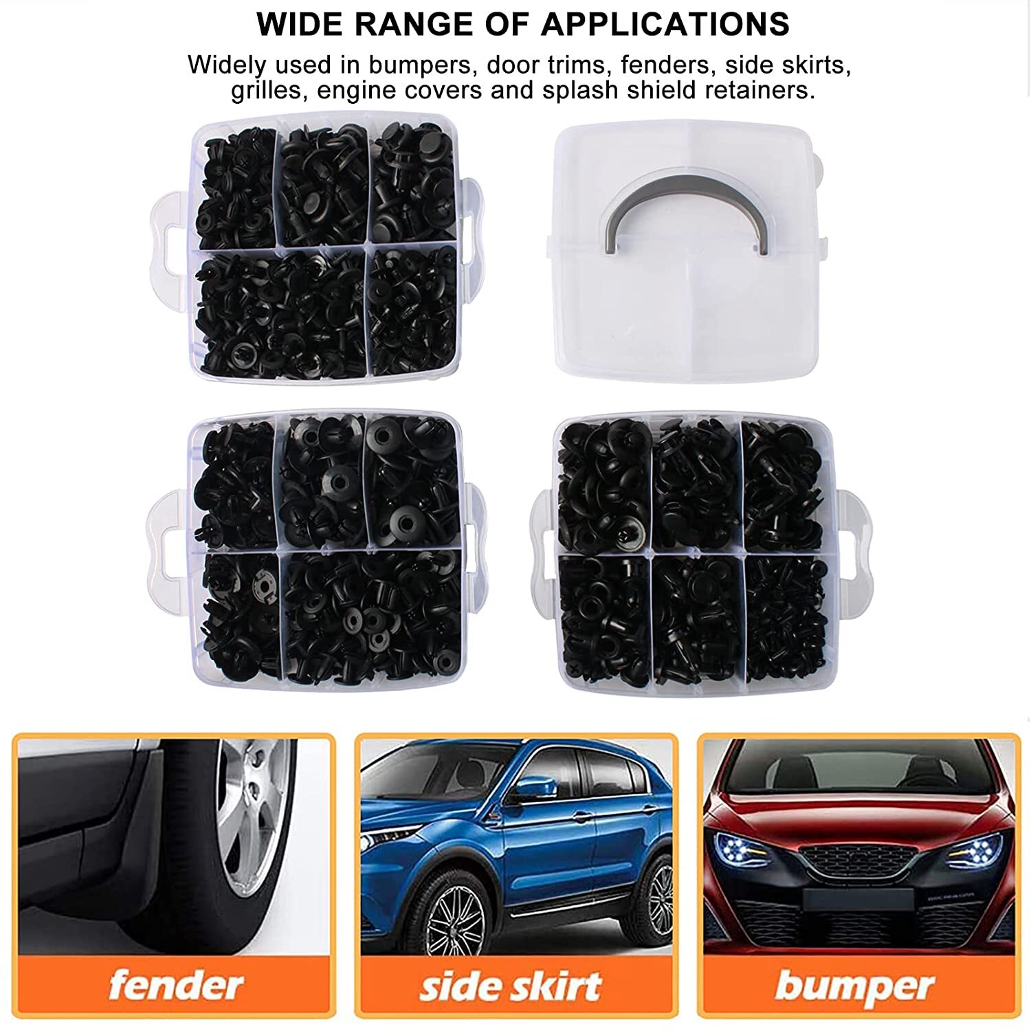 620PCS Car Body Retainer Clips Auto Fasteners Push Trim Pin Rivet Bumper Kit