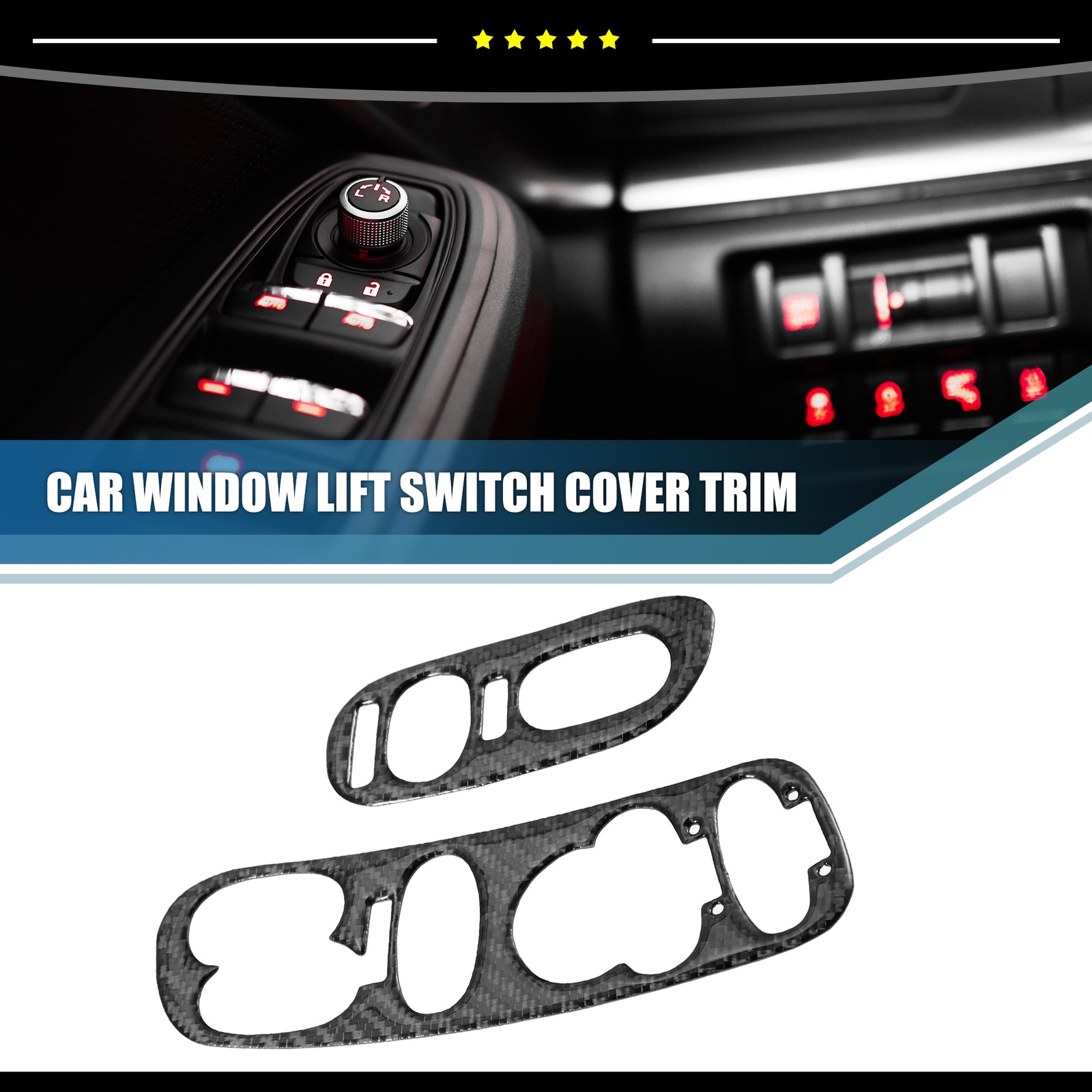 Piece of 2 Window Lift Switch Cover Trim fit for Chevy Corvette C5 1998-2004