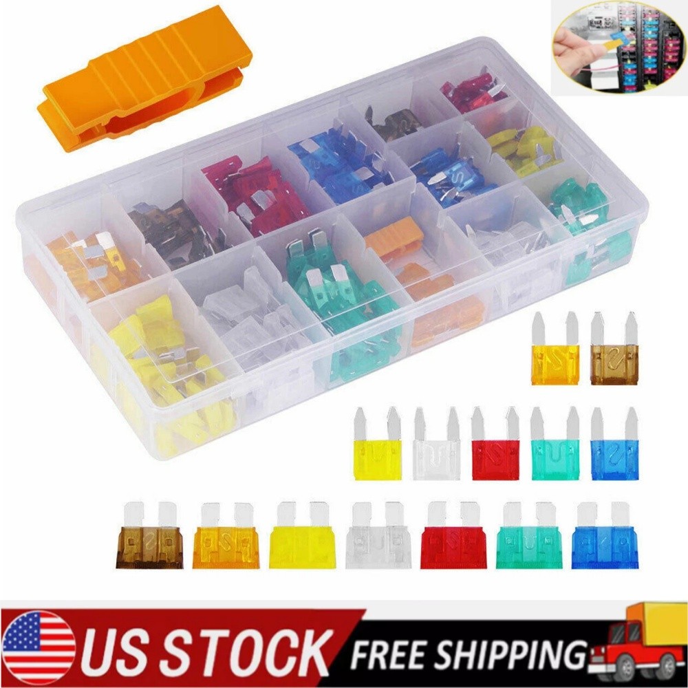 220Pcs Car Blade Fuse Box Assortment Fuses Set for Truck RV Boat Motorcycle ATV