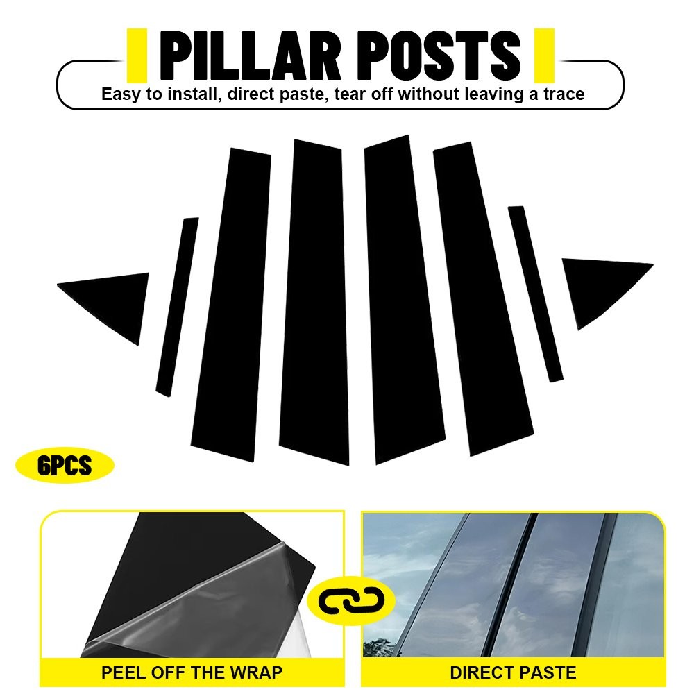 8Pcs Glossy Black Pillar Posts Door Window Trim For Hyundai Elantra 2017-2020 US