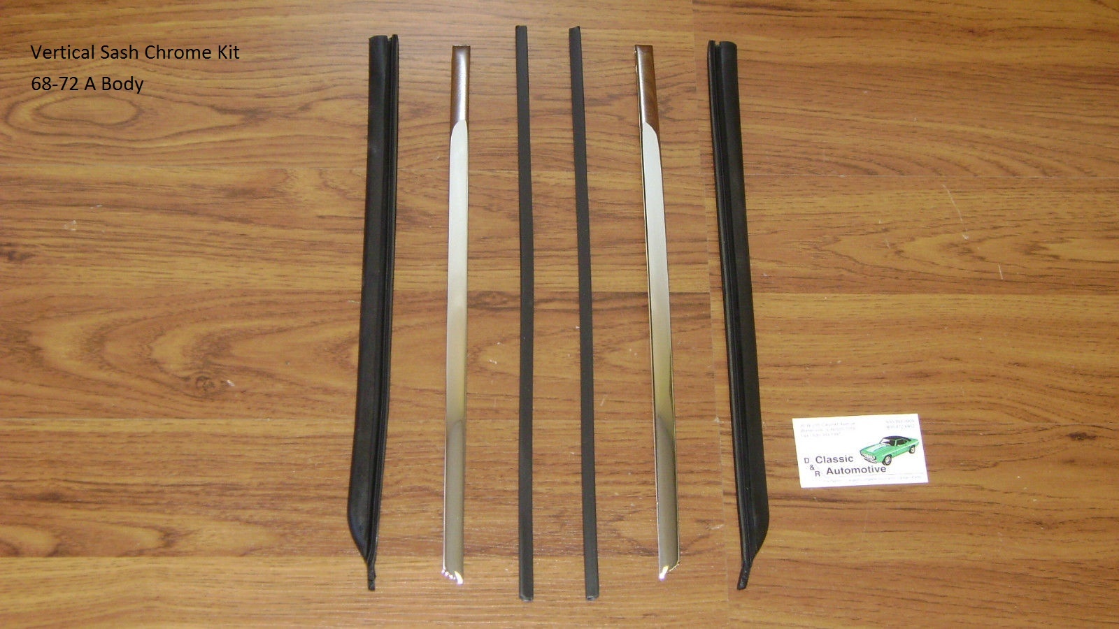 Quarter Window Vertical Chrome w/ Rubber Seals 6pc 68-72 2-door sash cpe & convt