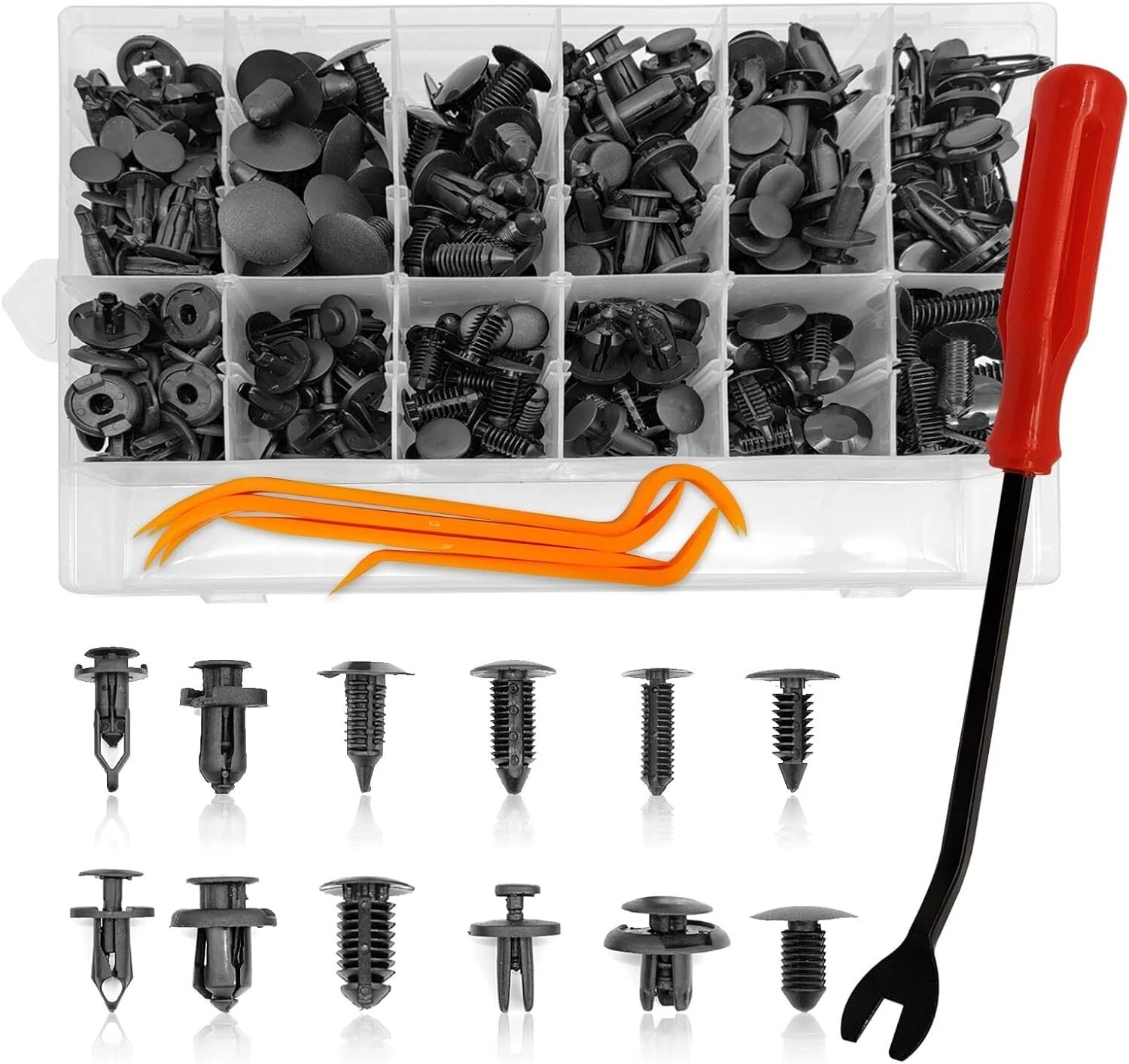 240pcs Auto Car Bumper Retainer Clips Kit Fastener Remover Push Pin Rivet Screw