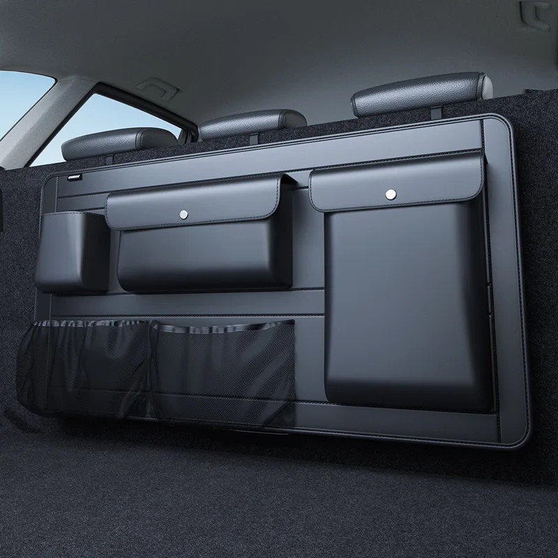 Adjustable Car Storage Box Backseat 5 Bag Trunk Organizer Multi-use PU Leather C