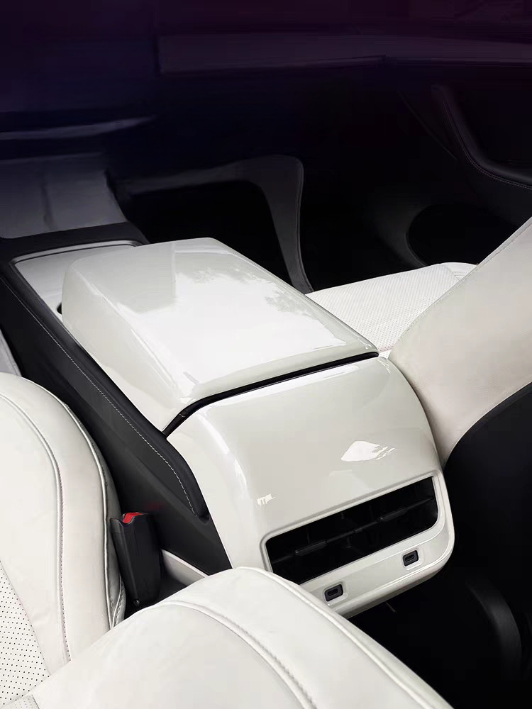 White Accessories Rear AC Air Vent Overlay Trim Cover For 17-23 Tesla Model 3 /Y