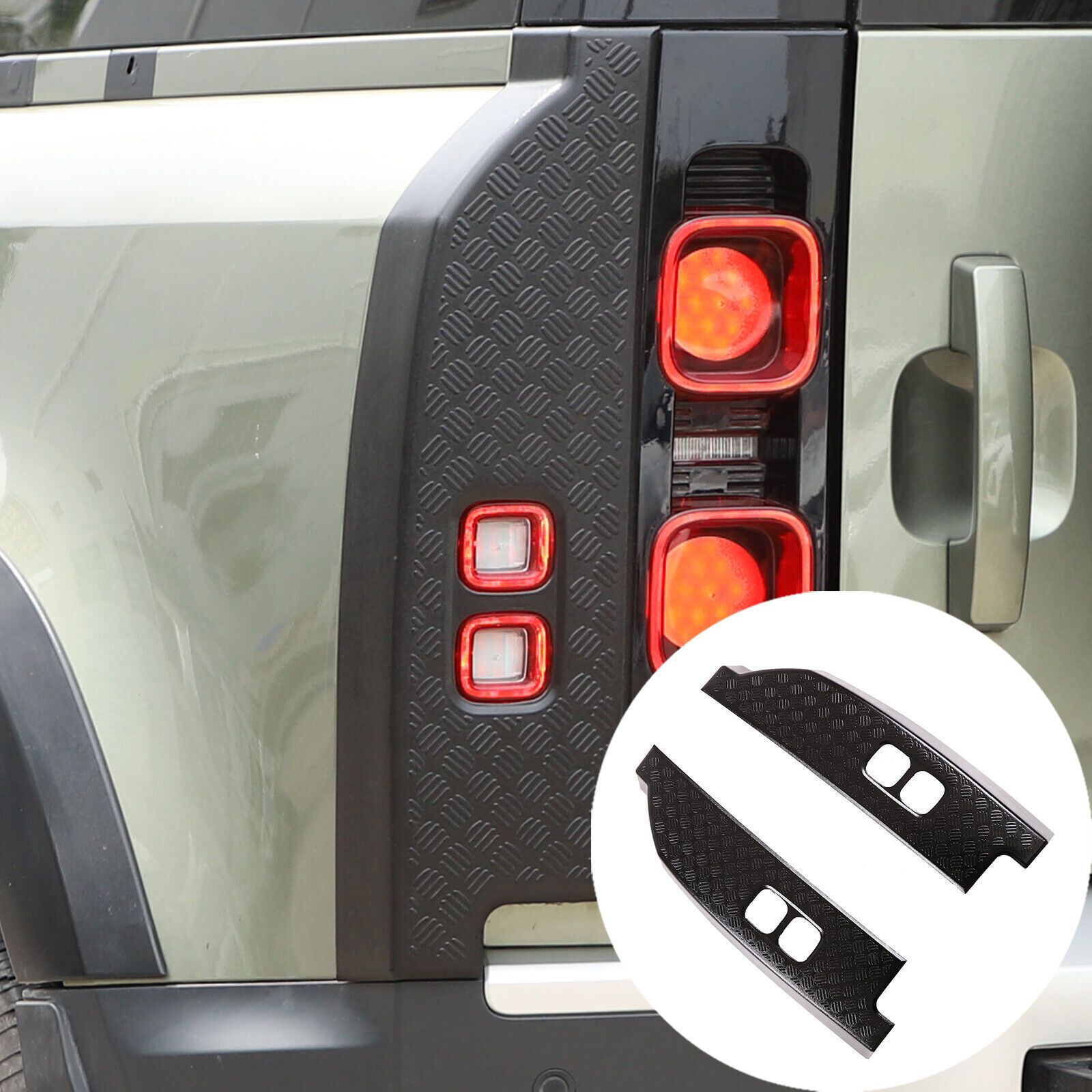 For Land Rover 2020-2023 Glossy Black Kit Taillight Protector Plate Trim