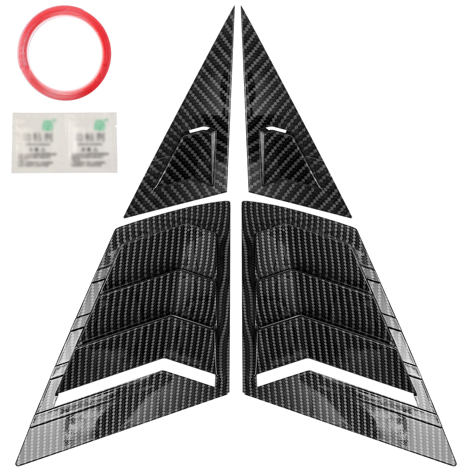Carbon Fiber Side Front Window Louver Cover Trim ABS For Honda Civic 2011-2015