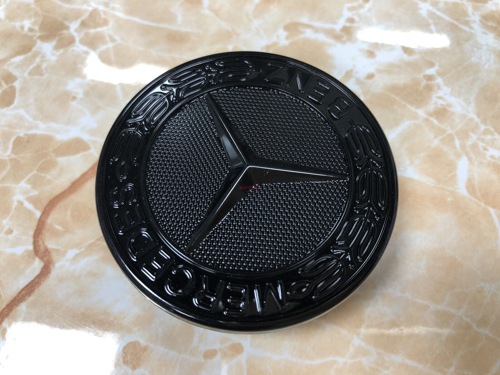 Matte Black 57 mm Flat Hood Emblem/Badge/Laurel Wreath For Mercedes-Benz Car NEW