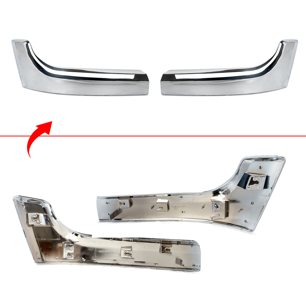 Set For 2019-2024 RAM 2500 3500 Front Lower Grille Trim Headlight Molding Chrome