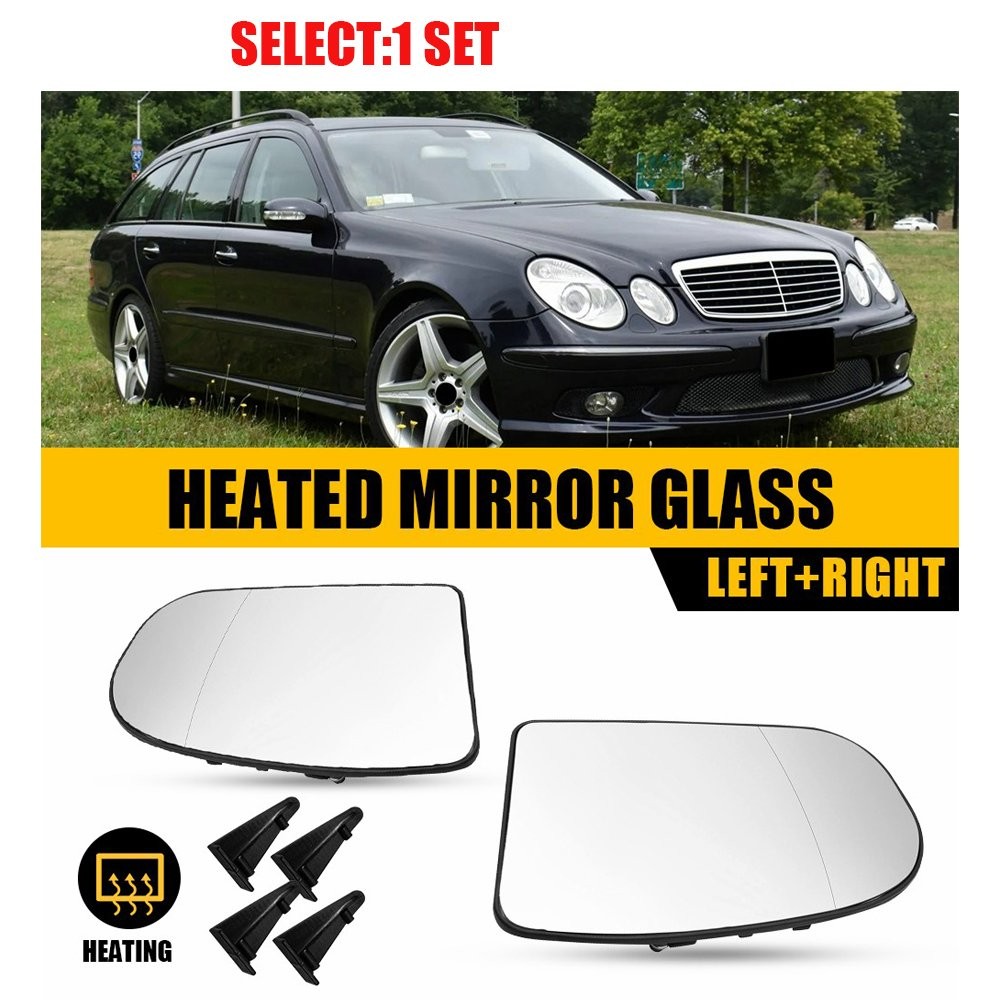 LH&RH Heated Mirror Glass Fit Mercedes Benz C/E-Class W203 W211 E320G E350 2-20x