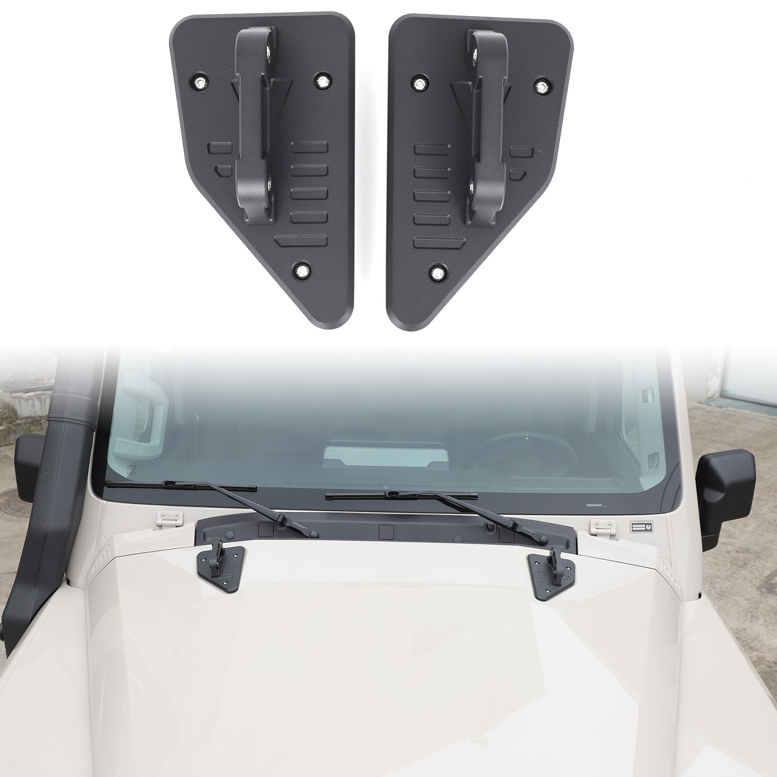 Aluminum Alloy Black Hood Expansion Trim With Handle For Ineos Grenadier 20+ US
