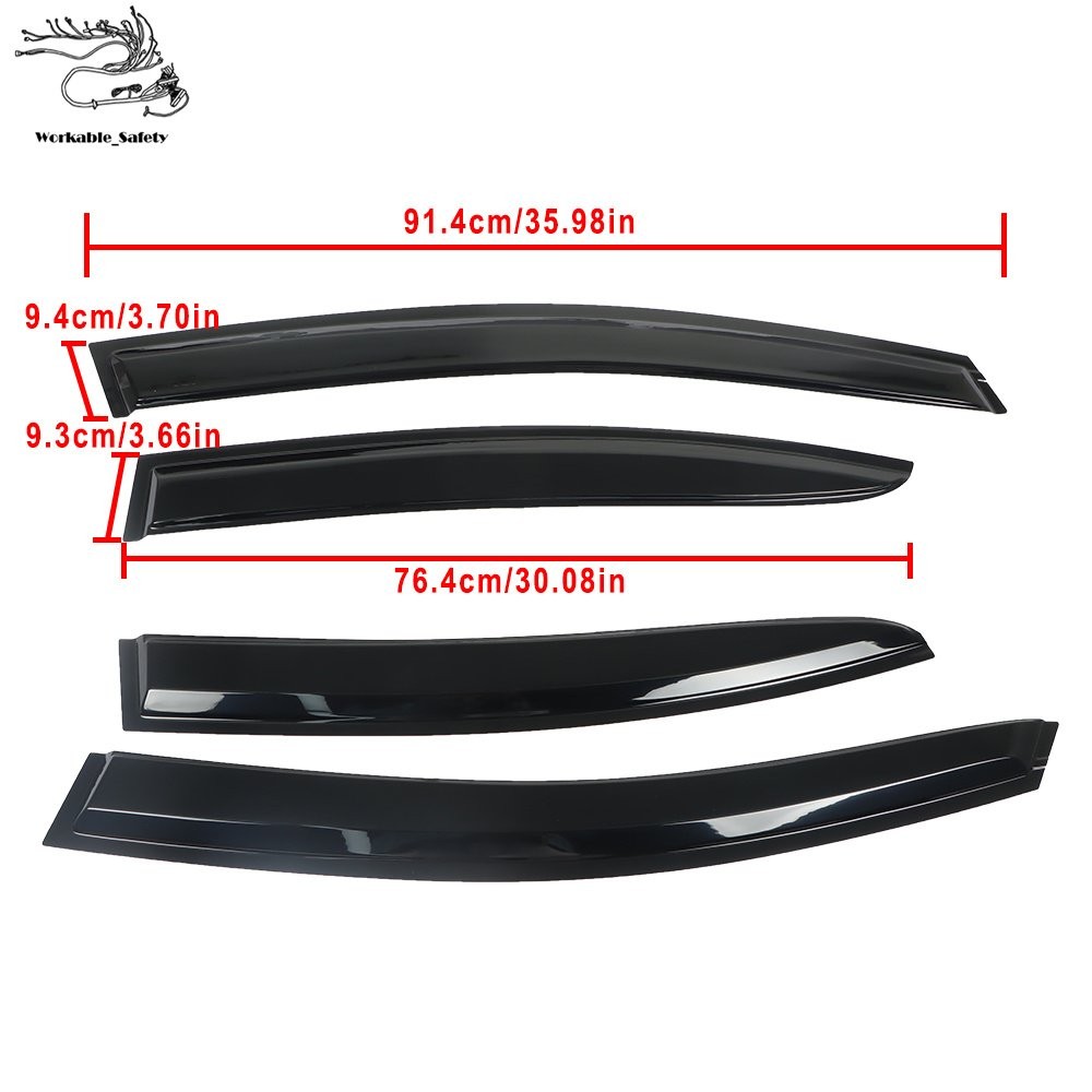 4Pcs Window Visors Rain Guards JDM Style For Subaru WRX STI 2015 2016 2017 2018