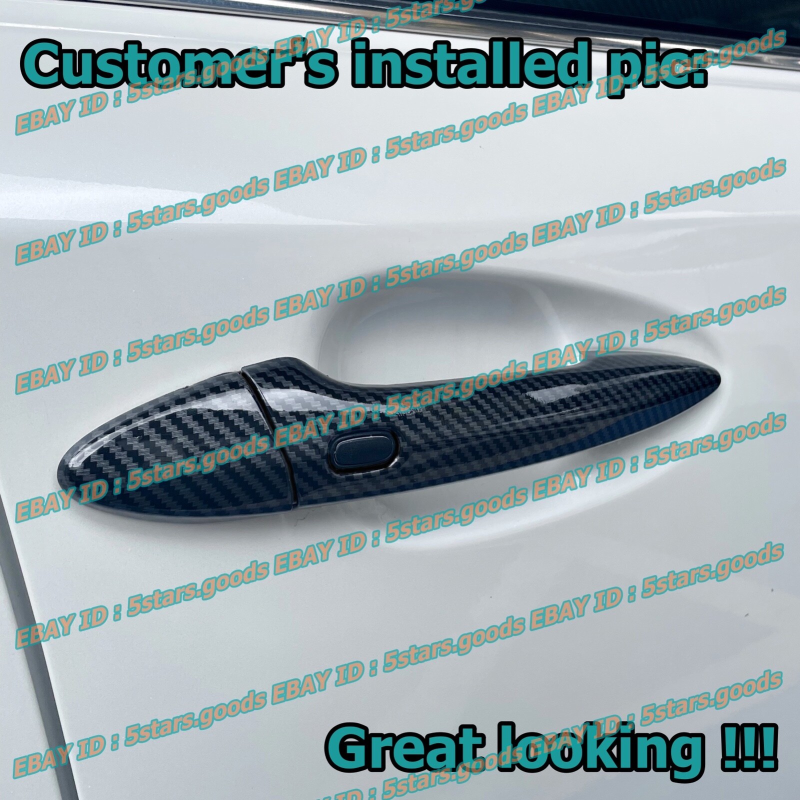 Glossy Carbon Fiber Side Door Handle Cover Trim For Lexus IS250 IS350 IS F Sedan