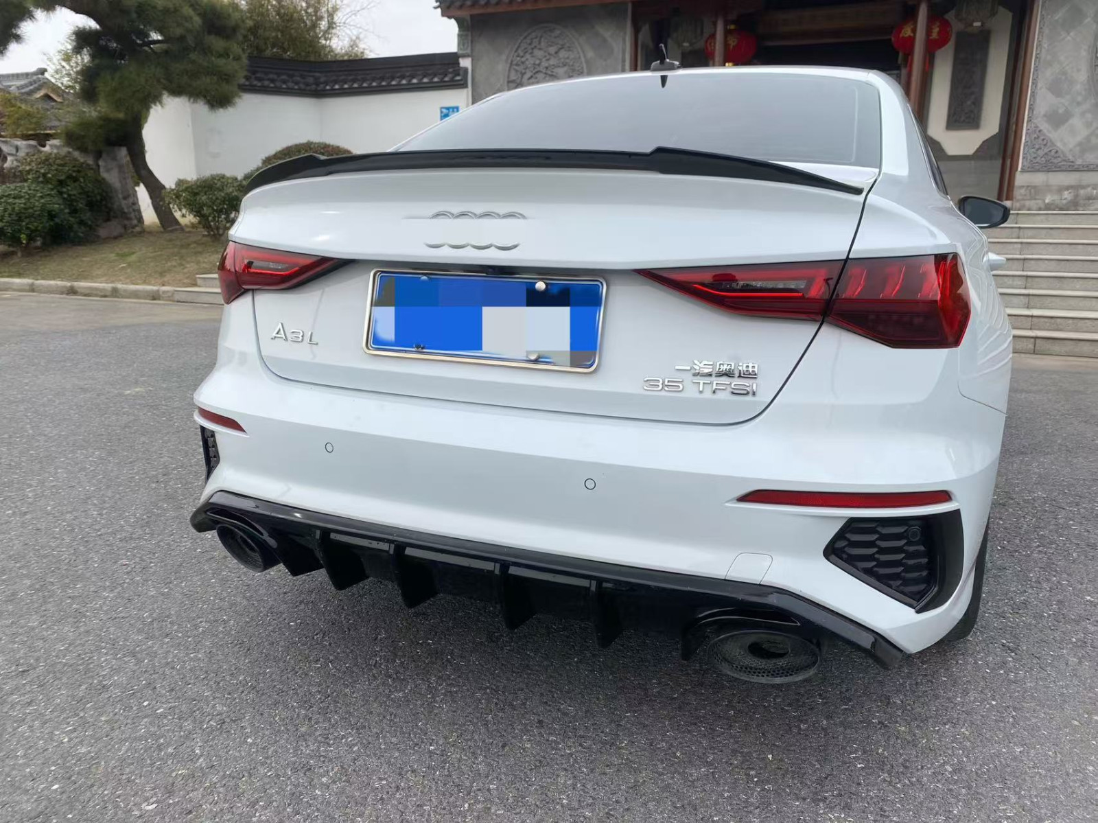 Rear Bumper Diffuser Splitter For Audi A3 S3 8Y S-Line Sport Sedan 2022-2024