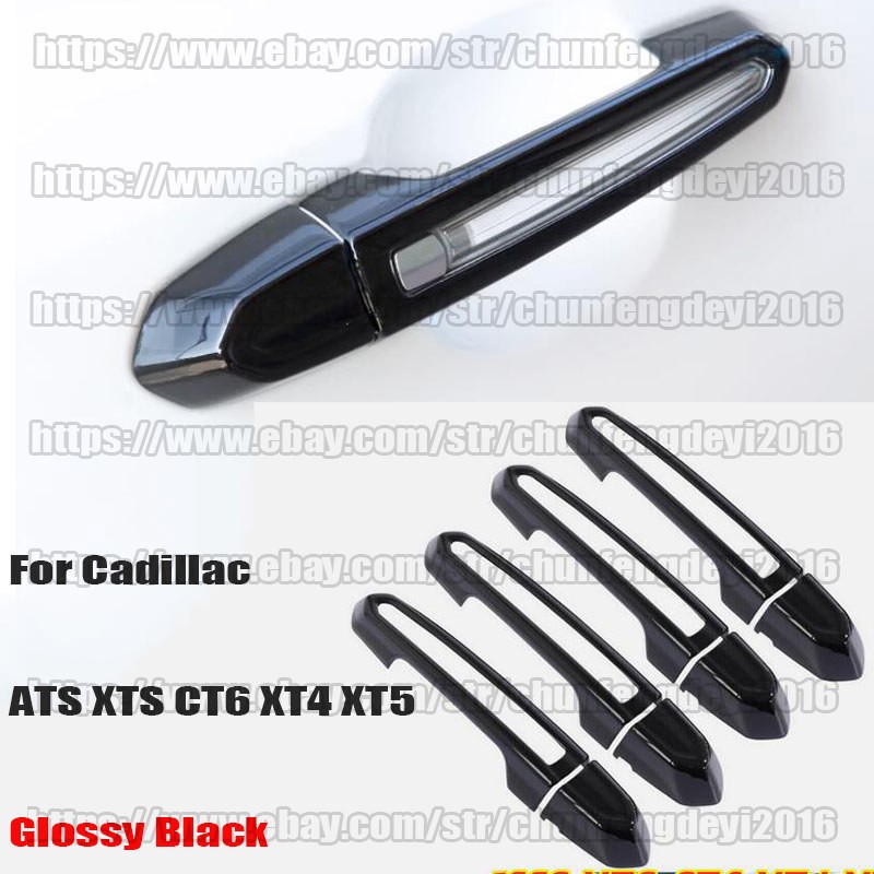 For Cadillac ATS XTS CT6 XT4 XT5 XT6 BLACK Hollowed Out Door Handle Cover Trim A