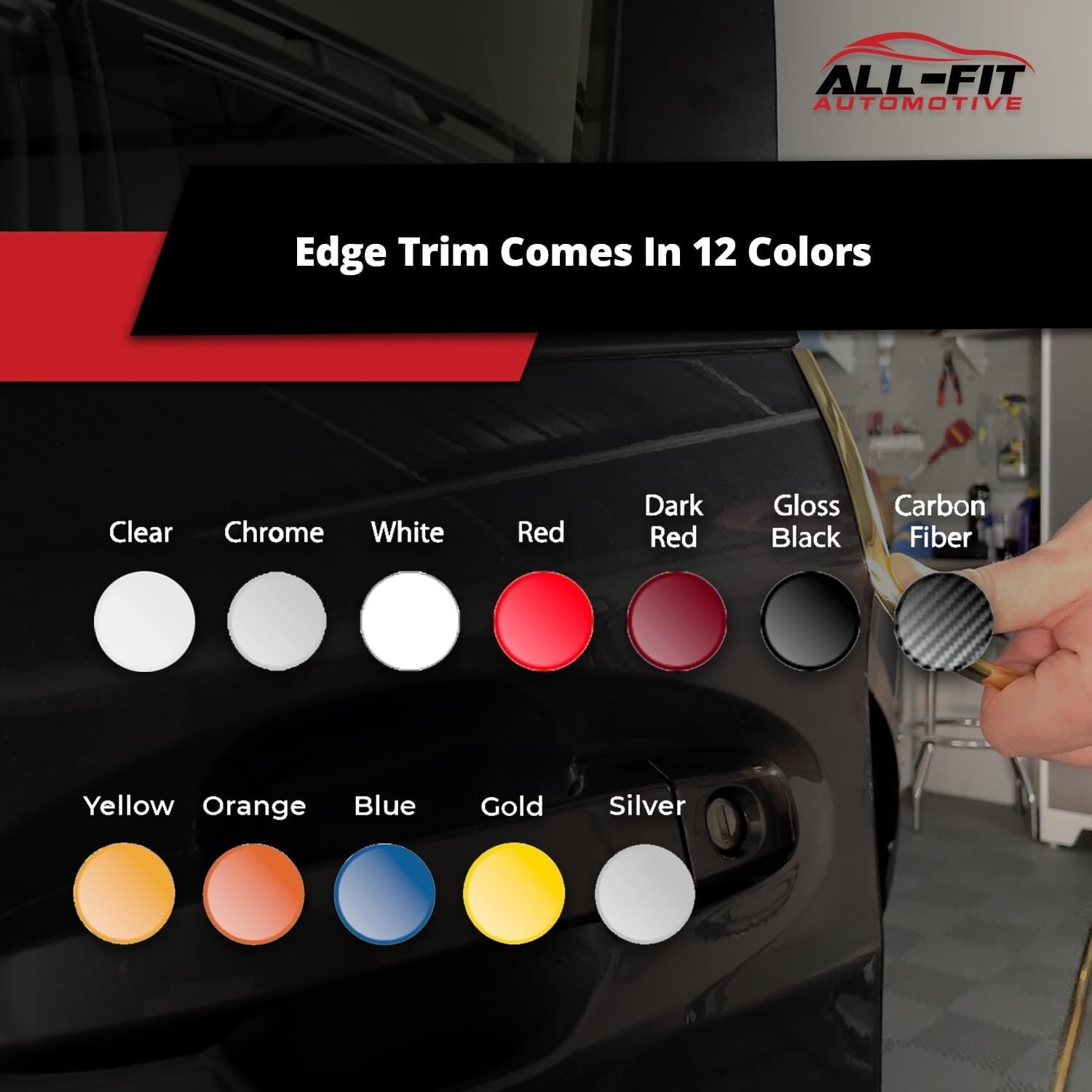 ALL-FIT Car Door Edge Protector Guard from Scratches & Dings U-Shaped (GOLD)