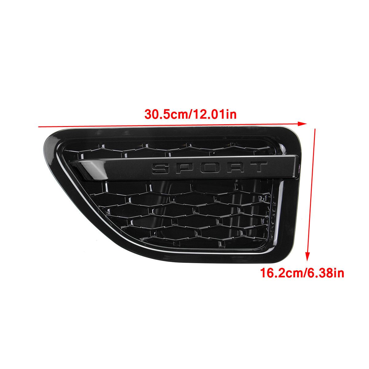 Black SPORT Side Fender Vent Grille Air Intake For 2005-2009 Range Rover Sport